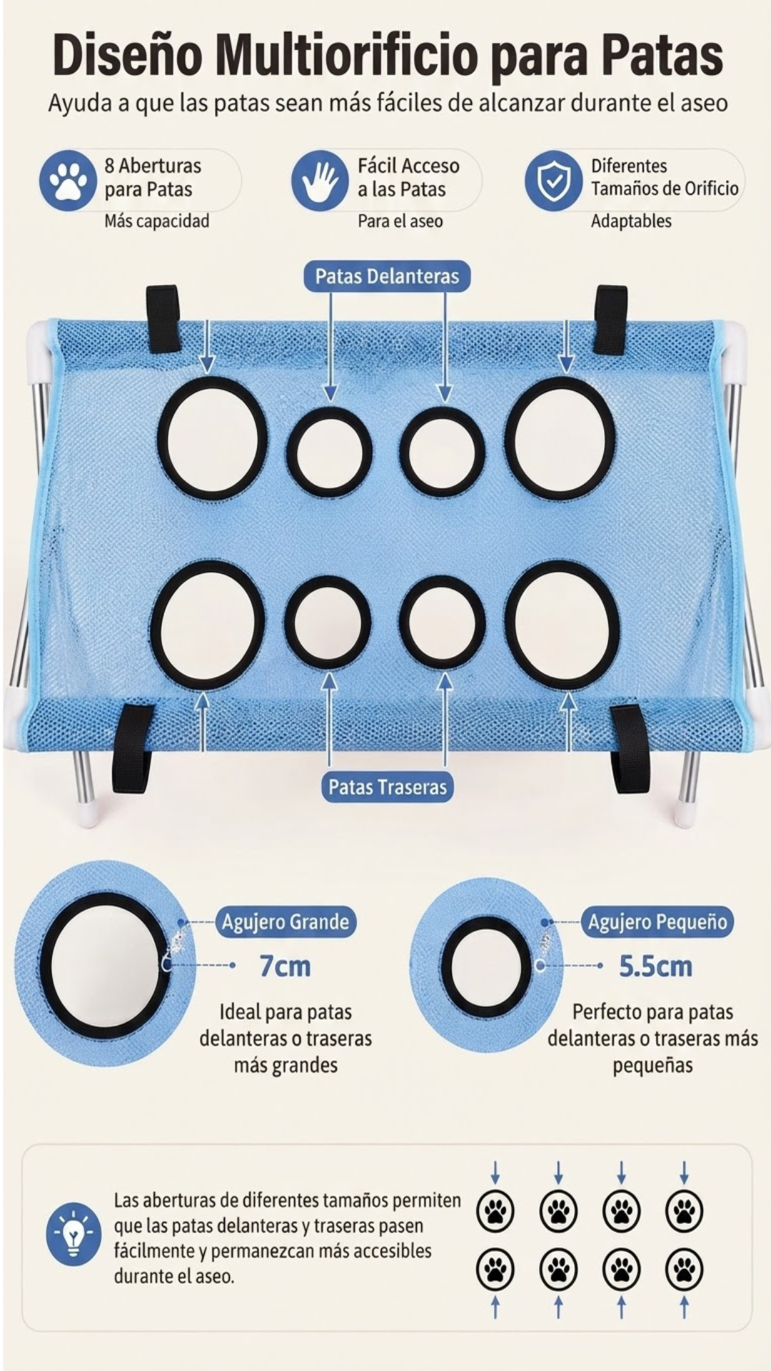 Soporte de Baño Seguro para Mascotas